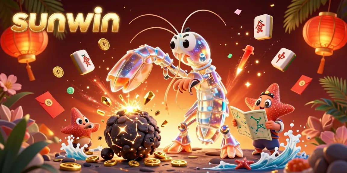 Experience thrilling wins at sunwin with our 3D illustration of gaming excitement featuring vibrant characters and epic gaming elements.
