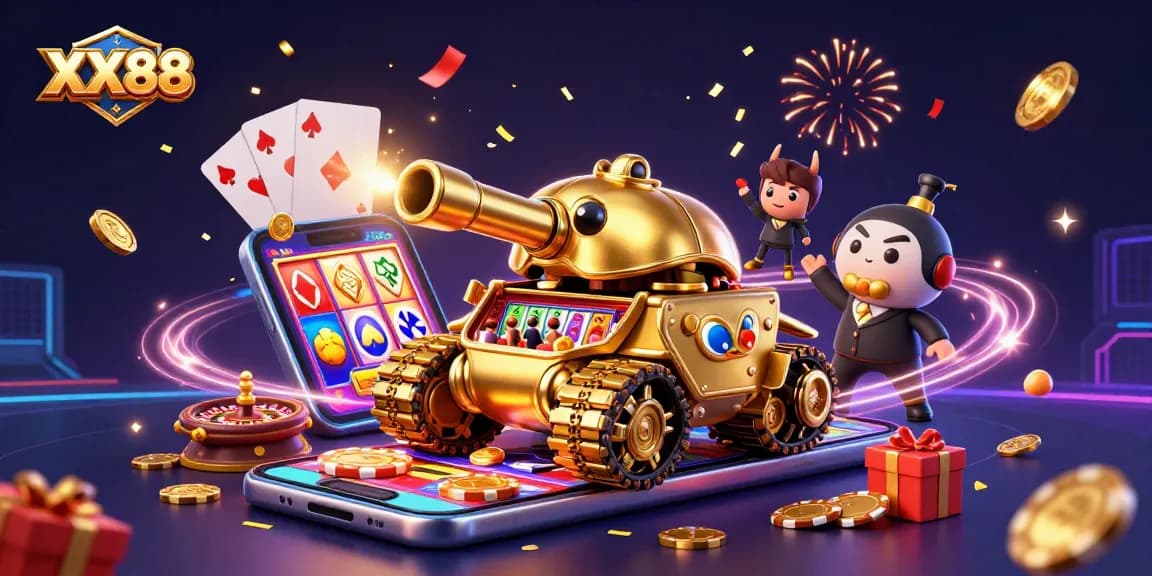 Experience the thrill of gambling with the XX88 golden beetle tank casino scene.