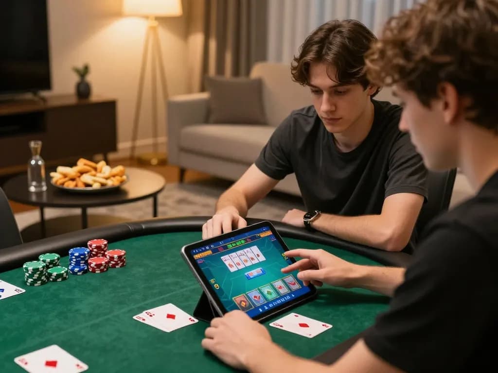 Engage in exciting online poker gaming on SC88 platform in a cozy modern living room