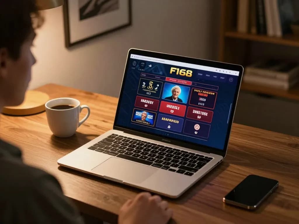 Player engaging with F168 online casino setup, focused on improving strategy in a cozy atmosphere.