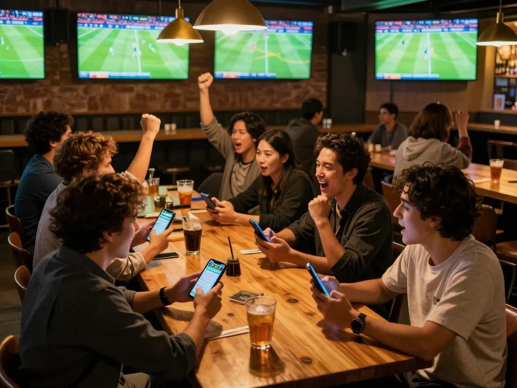Experience the thrill of betting with CAKHIA TV in a lively sports bar setting