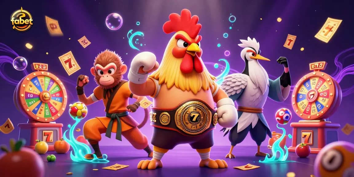 Engaging fabet casino illustration featuring a dynamic scene with colorful slot elements and vibrant characters