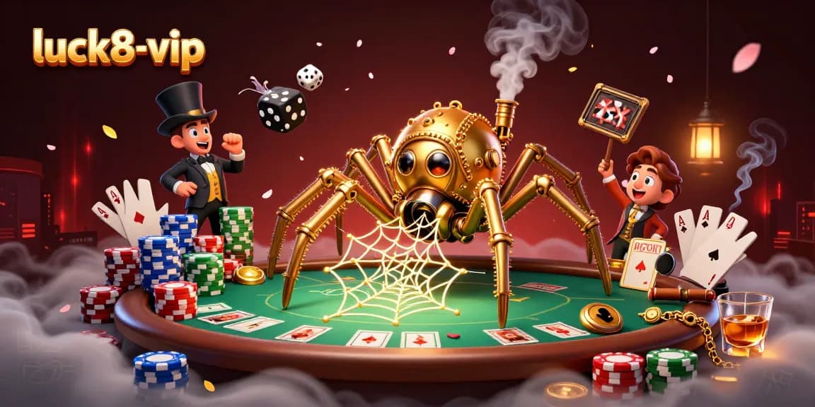 Engage with luck8-vip to experience a vibrant 3D casino scene filled with exciting game elements.