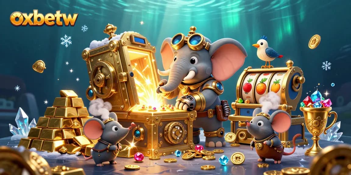 Spin and win big with oxbetw in this vibrant casino scene featuring steampunk characters and slots.
