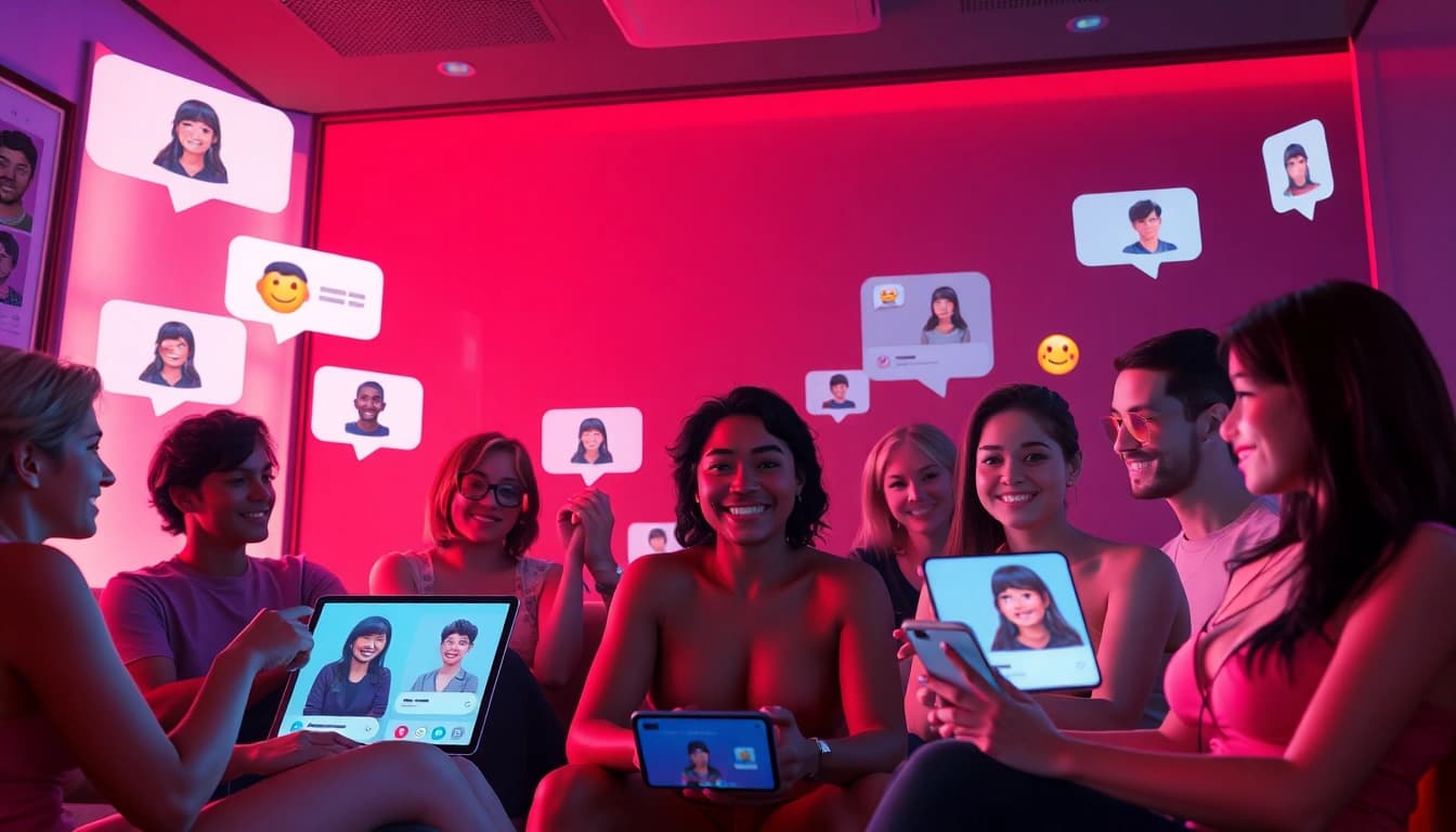 NSFW AI chat interactions showcasing vibrant avatars engaging in digital conversations, highlighting ai nsfw creativity.
