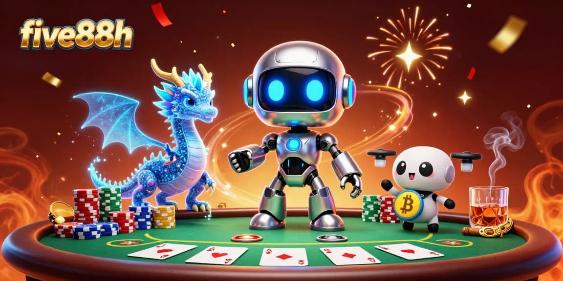 Experience the excitement of five88h with vibrant animated casino characters and rich gaming elements.