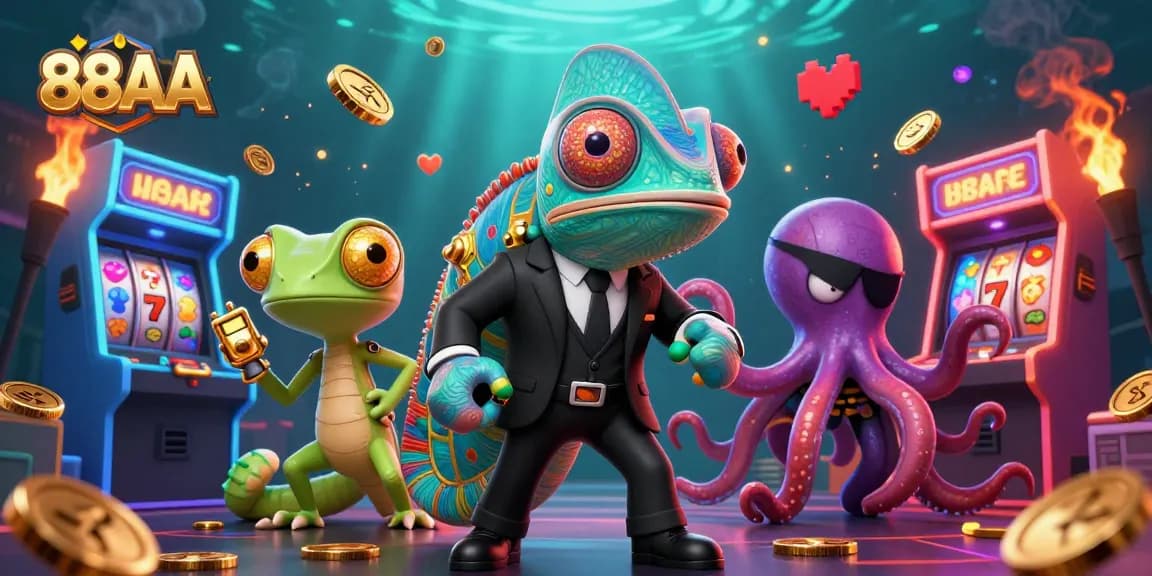 Immerse in the vibrant casino scene at 88AA with colorful games and captivating characters.