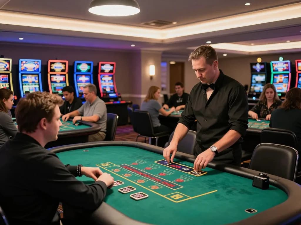 Xibet players engaging in strategic blackjack bets at a luxurious casino table