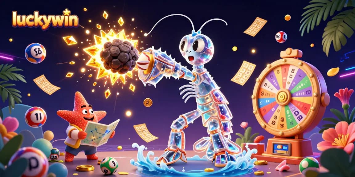 Experience thrilling gaming dynamics with luckywin as the mantis shrimp battles through golden gems and coins.