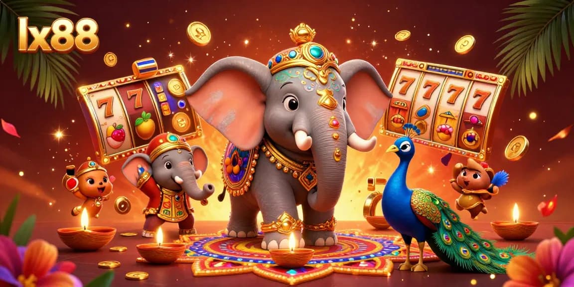 Spin the reels at lx88, where the vibrant 3D characters come alive in a dazzling casino scene.