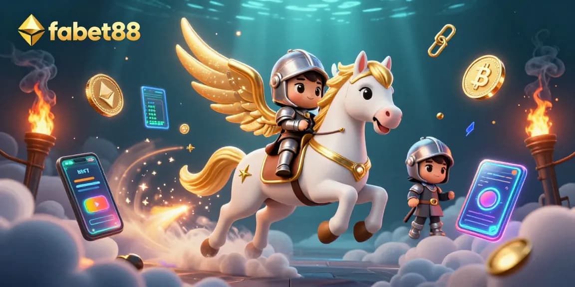 Bet and win with fabet88 at this vibrant casino adventure illustration featuring fantasy elements.