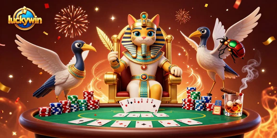 Experience thrilling moments at luckywin with a vibrant casino scene showcasing royal characters and game elements.