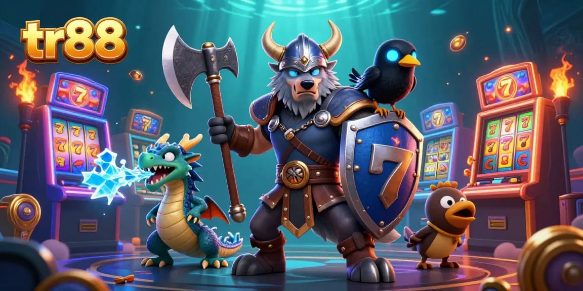 Experience thrilling action with tr88 in a vibrant 3D casino scene filled with excitement and color.