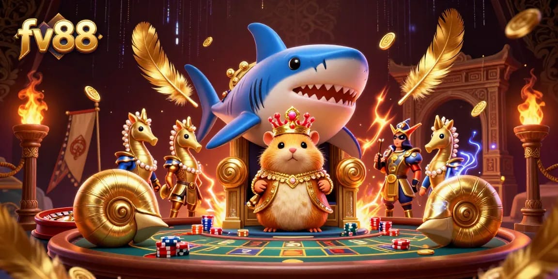Experience thrilling games at fv88 with a fierce hamster king ruling the casino arena.