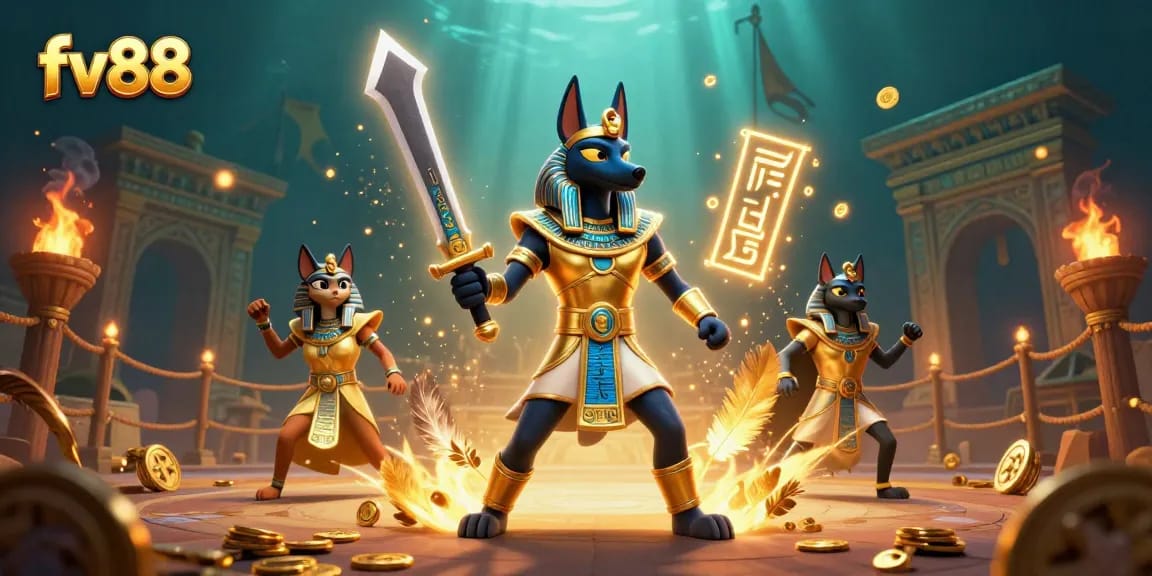 Win big at fv88 with dynamic Egyptian warriors, coins, and vibrant betting action.