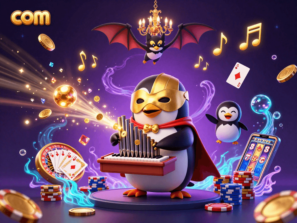 Experience the thrill ofgaming at com with floating coins and a vibrant casino atmosphere.