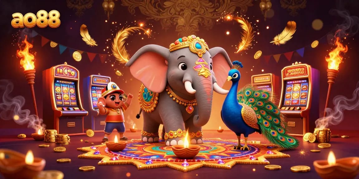 Experience the excitement of ao88 with vibrant casino scenes featuring dynamic characters and rich game elements.