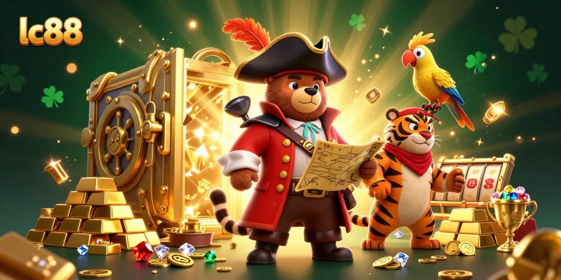 Engage with lc88's thrilling casino adventure featuring pirate treasures and vibrant gambling elements.