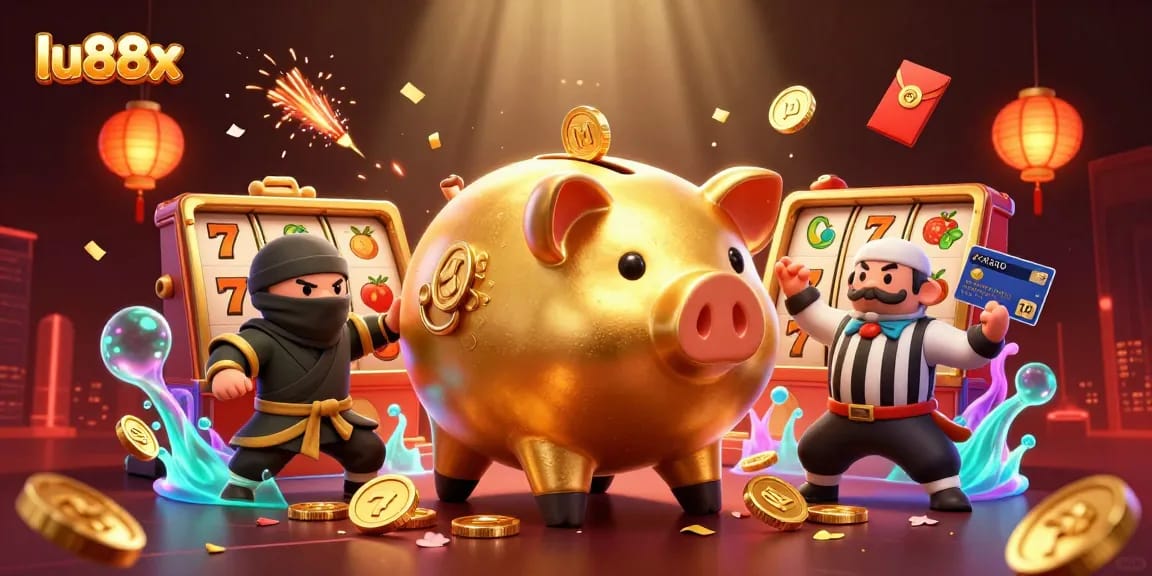 Experience the excitement of lu88x with a vibrant casino scene featuring dynamic characters and engaging elements.