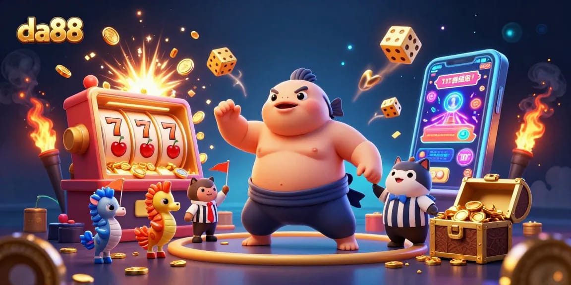 Experience da88's vibrant casino world with dynamic characters and thrilling slot action.