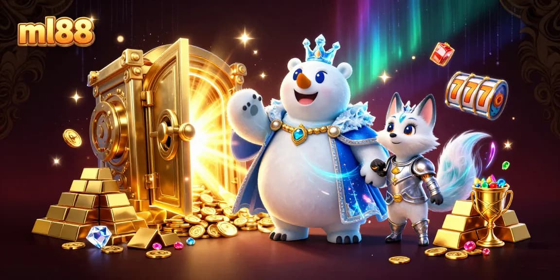 Experience ml88's epic casino adventure with royal characters and sparkling treasures.