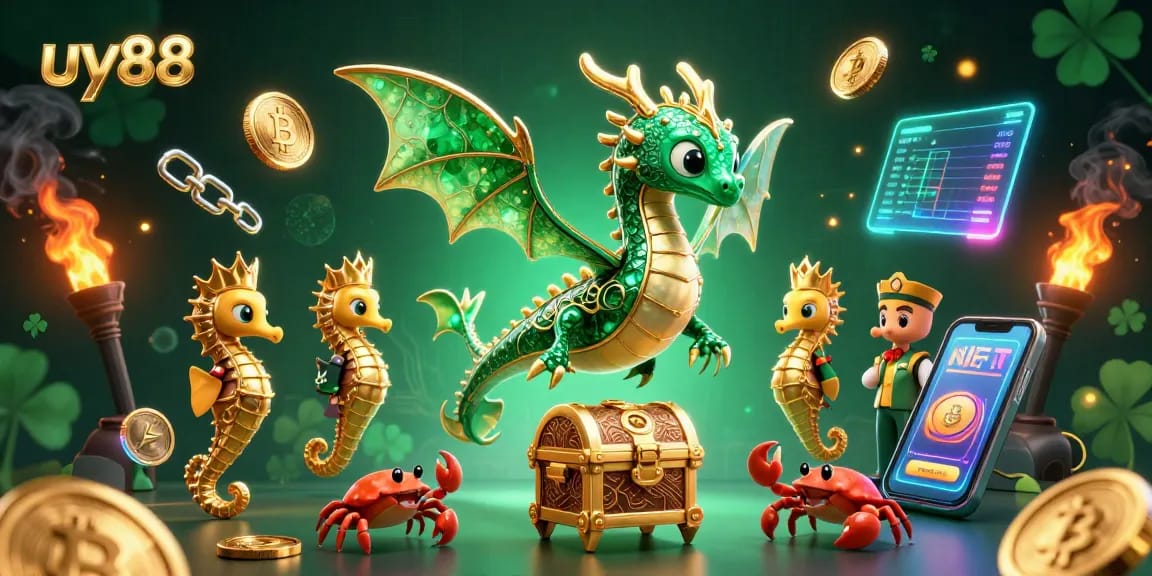 Experience the excitement with uy88's 3D casino action featuring fantasy creatures and crypto elements.