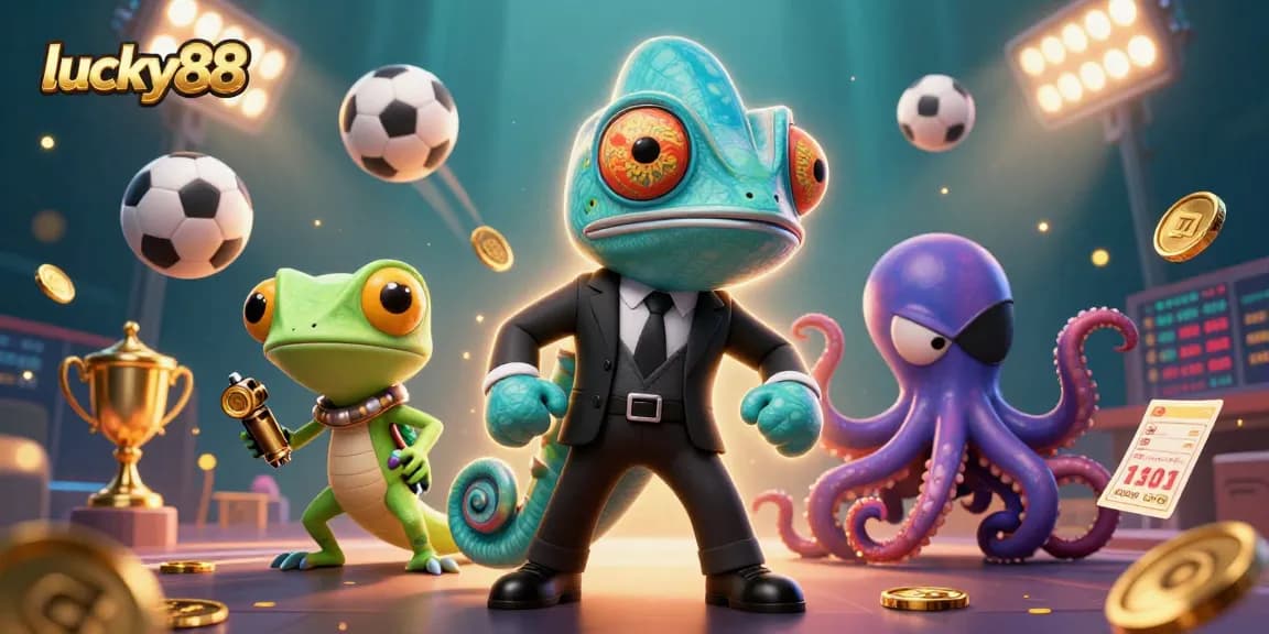 Experience gameplay excitement at lucky88 with vibrant 3D casino characters and game elements.