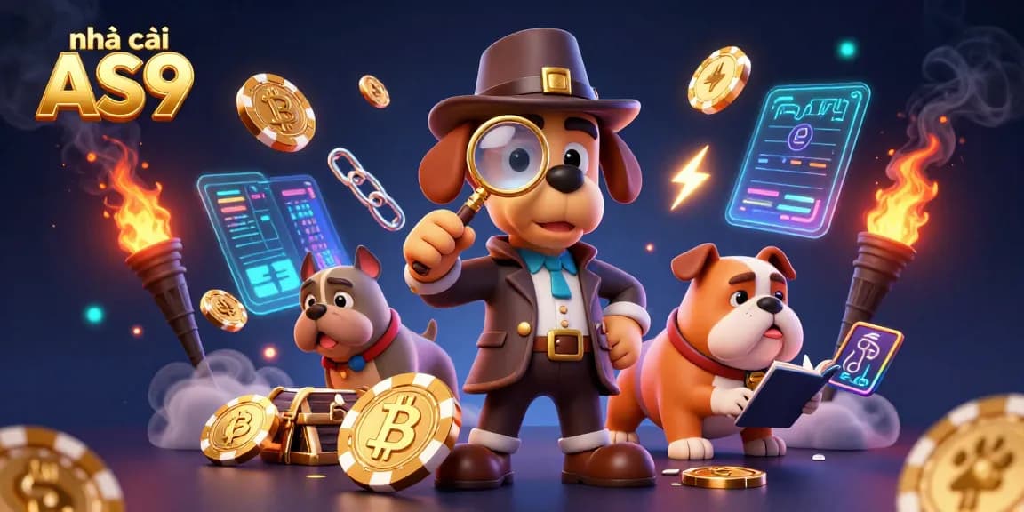 Engage with nhà cái AS9's dynamic casino action featuring a detective and golden poker clues.