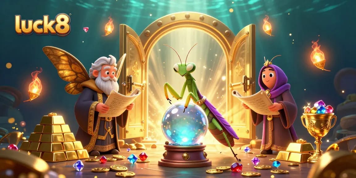 Immerse in luck8's enchanting casino realm with fortune tellers, treasures, and glowing oracles.