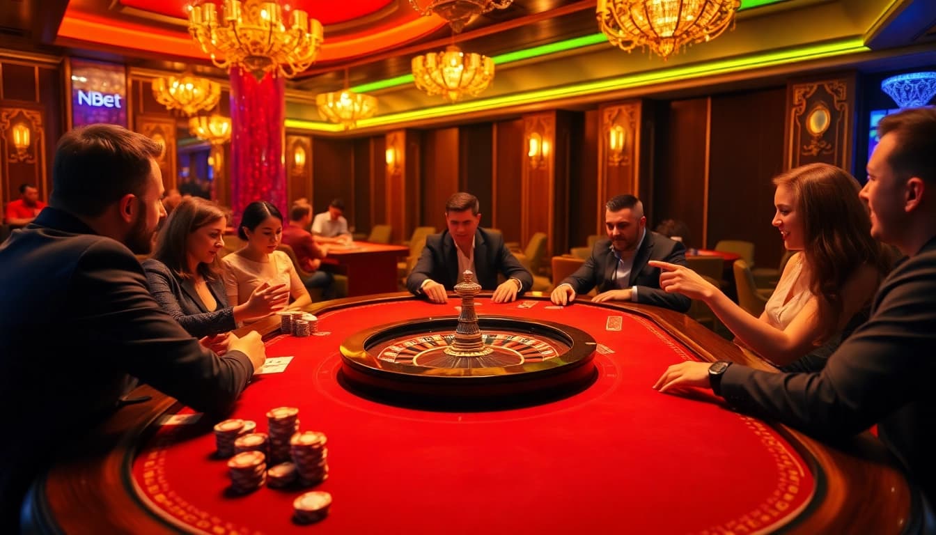 Exciting gaming action at nbet.ru.com with vibrant casino tables and players.