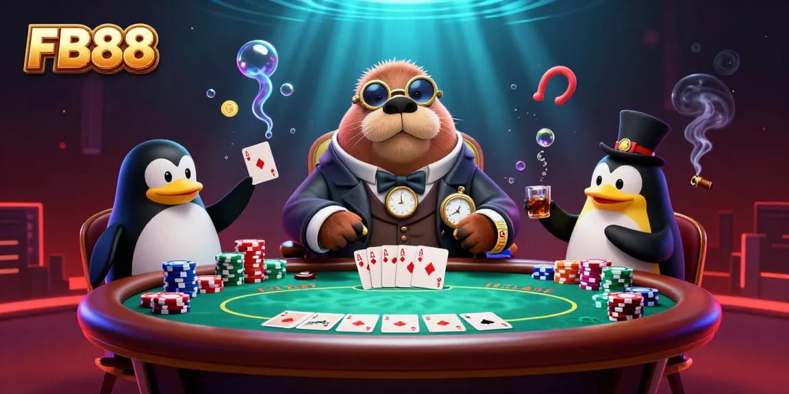 FB88 players enjoy a thrilling underwater poker game with vibrant details and dynamic visuals.