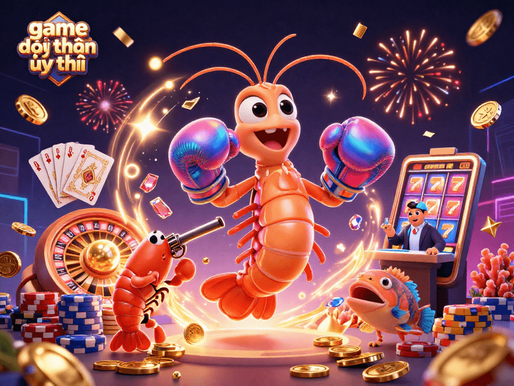 Experience the excitement of game đổi thưởng uy tín with vibrant 3D casino characters and dynamic gaming elements.