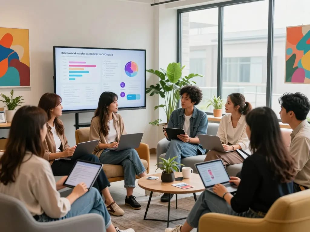Engaging discussion on sex AI trends in a modern tech workspace.
