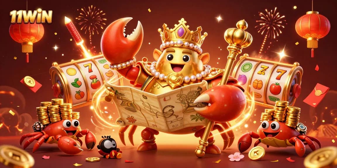 Experience the thrill of 11WIN with a vibrant casino scene featuring colorful slot reels!