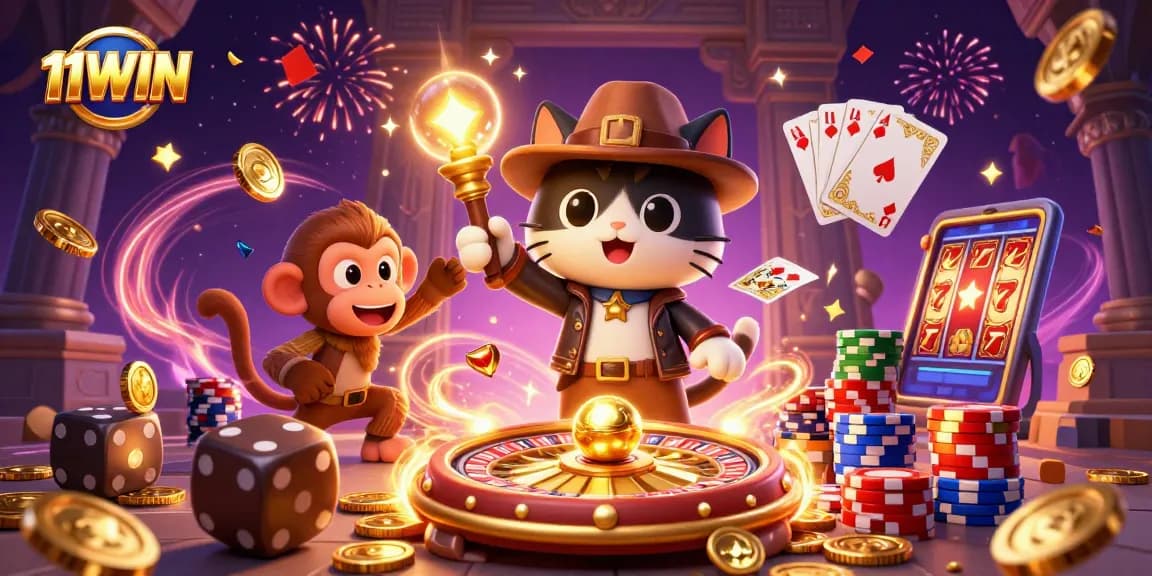 Engage with the thrilling world of 11WIN, featuring dynamic casino elements and vibrant gaming action.