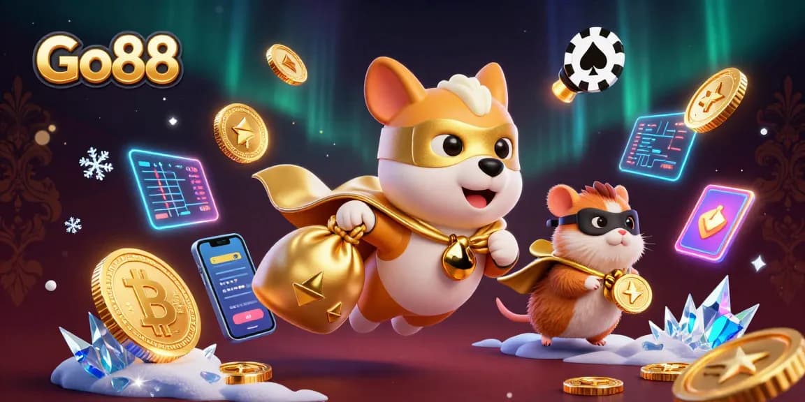Engage in thrilling gaming adventures at Go88 with vibrant colors and animated characters.