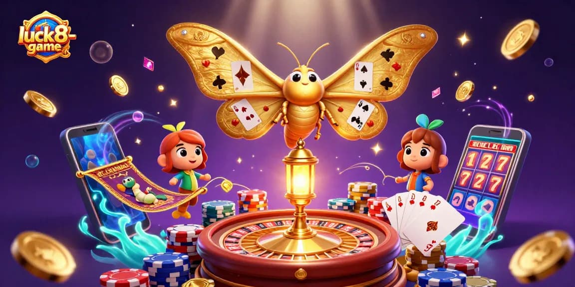Engage with the luck8-game platform through dynamic casino scenes illustrated with golden coins and vibrant game elements