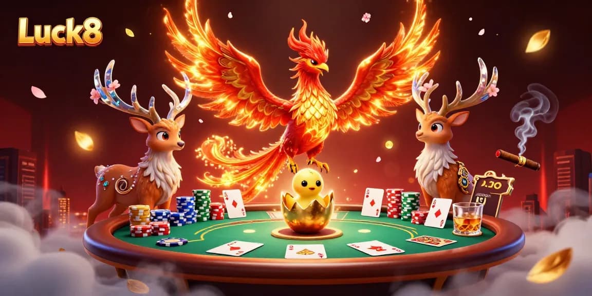 Experience thrilling gameplay with Luck8, featuring vivid casino elements and vibrant characters.