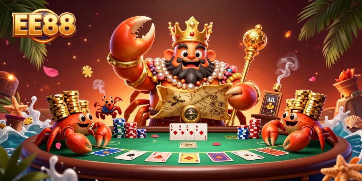 EE88 captures winning moments at a lively poker table, showcasing vibrant gameplay elements.