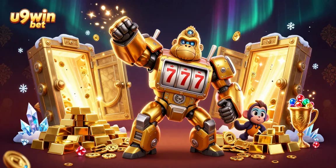 Engage with exhilarating u9win bet gameplay through a vibrant 3D illustration of thrilling casino elements.