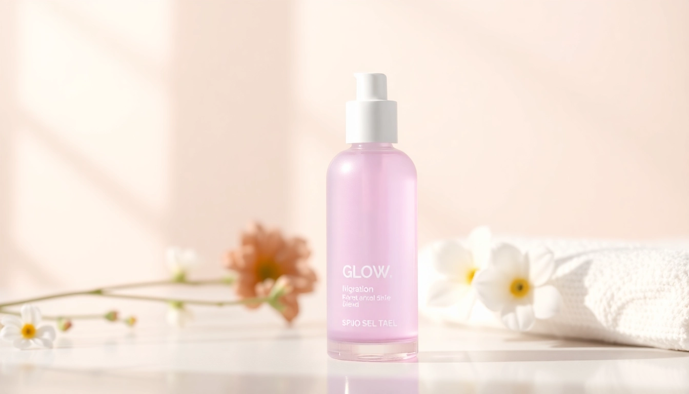 Transform your skin with Glow Blend, a vibrant skincare solution showcased elegantly.