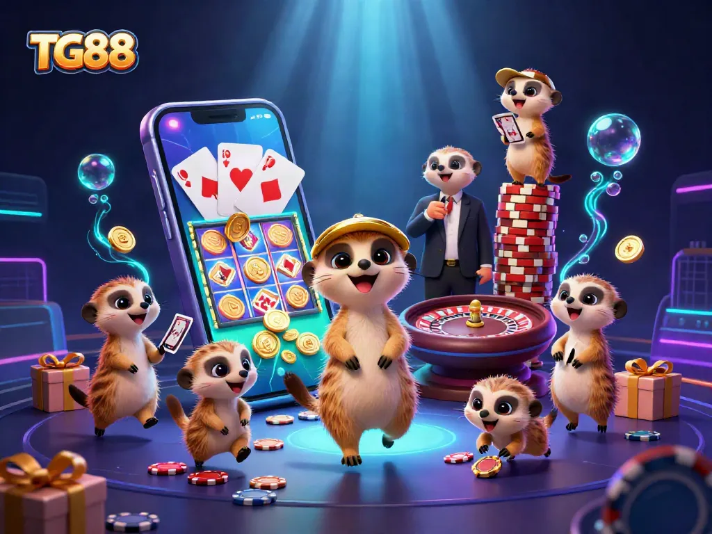 Experience the excitement at TG88 casino with meerkats running games, vibrant slot action.