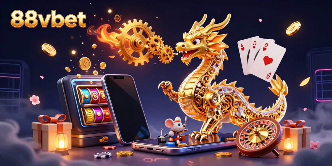 Experience thrilling gaming with 88vbet's biomechanical dragon and colorful slot action.
