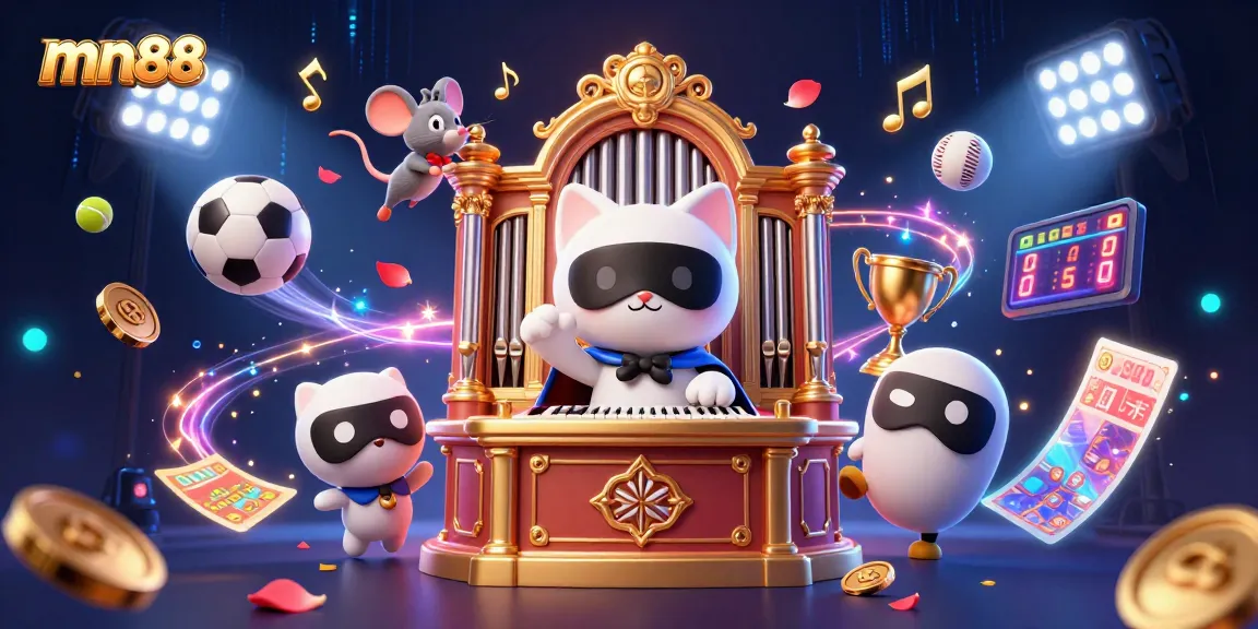 Experience the thrill of mn88 with an engaging casino scene featuring unique characters and dynamic game elements.
