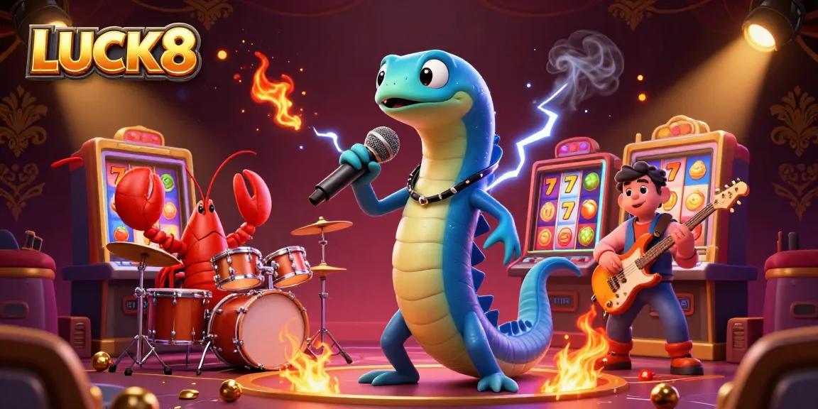 Experience thrilling gameplay with LUCK8's vibrant casino scene featuring electric eel, lobster, and seahorse!
