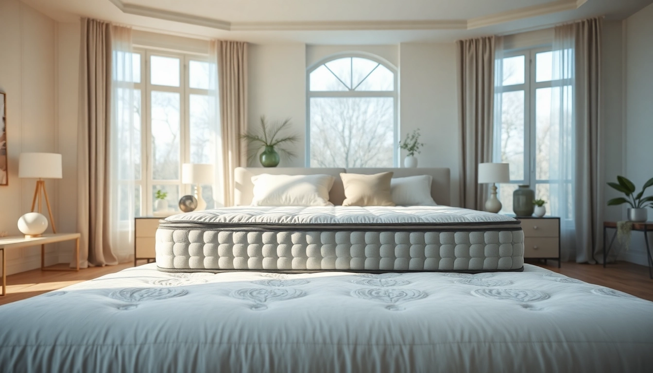 Luxurious king mattress displayed in a modern bedroom with elegant decor and inviting ambiance.