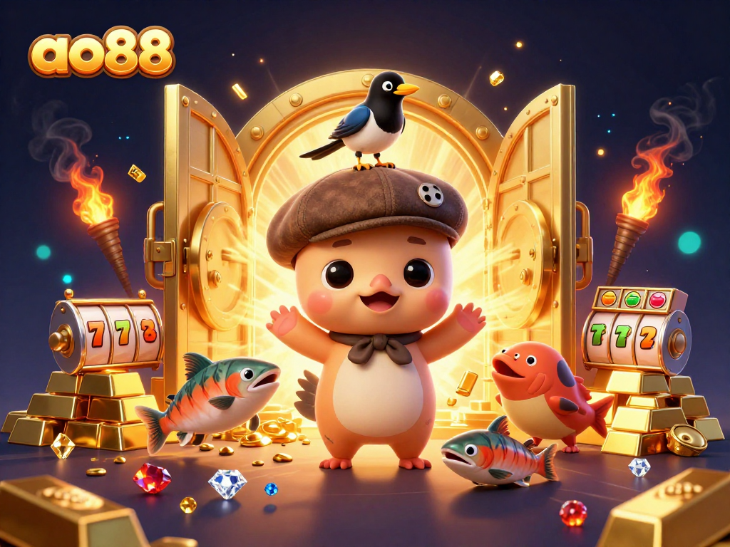 Engage with ao88's vibrant 3D casino world featuring joyful characters and gold-filled action.