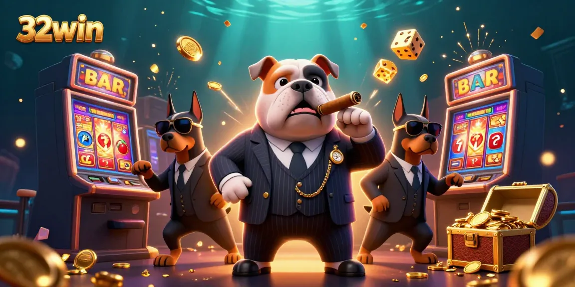 Experience thrilling wins at 32win with vibrant casino characters amidst jackpot excitement.