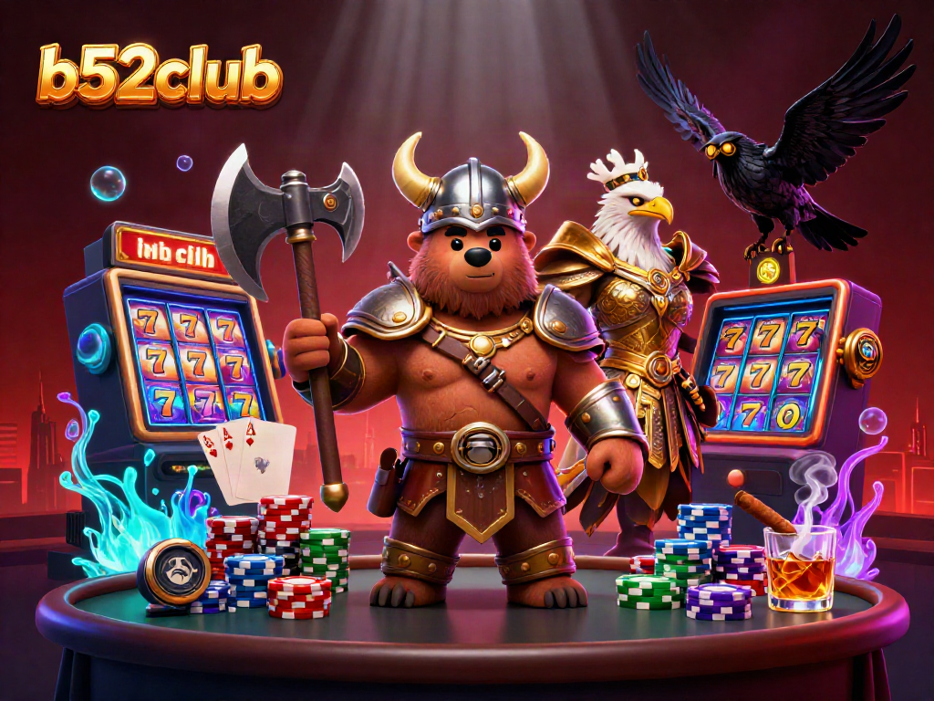 Experience thrilling gameplay at b52club with vibrant slot reels and dynamic casino atmosphere.