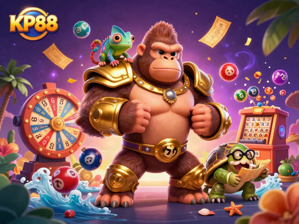 Experience thrilling gameplay at KP88, where animated characters embody fun and excitement in a vibrant casino setting.